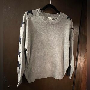 NWOT- Women’s Gray Sweater with Star Accents